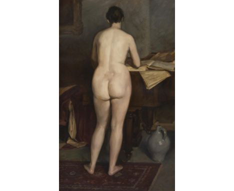 Robert VAN CAUWENBERGHE (1905-1985), oil on canvas ‘Nude’, with label versoRobert VAN CAUWENBERGHE (1905-1985), olie op doek 