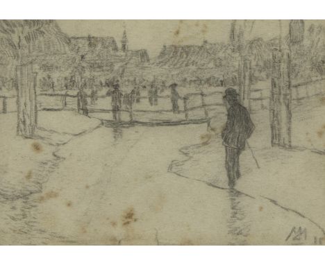 Modest HUYS (1874/75-1932), pencil drawing ‘Waregem Koerse’, monogrammed and dated 1911Modest HUYS (1874/75-1932), potloodtek