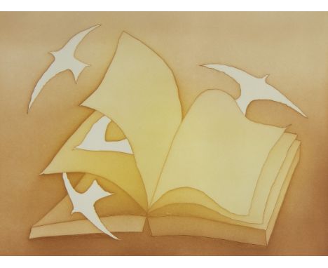 Jean-Michel FOLON (1934-2005), aquatint Livre et oiseaux, numbered 23/99 and signedJean-Michel FOLON (1934-2005), aquatint ‘L