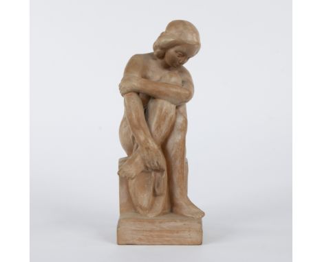 Maurice DEKORTE (1889-1971), terracotta sculpture of a seated nude, signedMaurice DEKORTE (1889-1971), terracotta sculptuur v