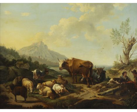 Michelangelo PACETTI (1793-1855) (environment), oil on canvas Cows on the Gulf of NaplesMichelangelo PACETTI (1793-1855) (omg