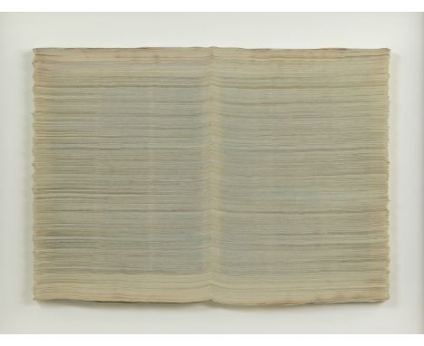 DENMARK (1950), sculpture/relief 'Dead letters', (Open magazine with horizontal cut), signed and dated 1991DENMARK (1950), sc