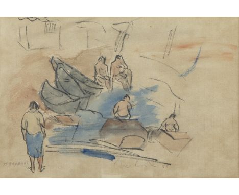 Maurice VERBIST (1913-1984), watercolor ‘St. Raphael’, signed and dated '56Maurice VERBIST (1913-1984), aquarel ‘St. Raphaël’