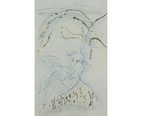 Salvador DALI (1904-1989), drypoint on paper ’The Kiss’, numbered S XIX/L and signedSalvador DALI (1904-1989), droge naald op