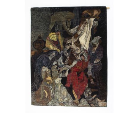 Vic GENTILS (1919-1997), carpet The descent from the cross, after Rubens. SignedVic GENTILS (1919-1997), tapijt ‘De Kruisafne