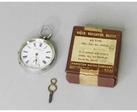 A silver 'Acme Lever' open face pocket watch, H.Samuel of Manchester, the case with engine turned back and vacant cartouche, 