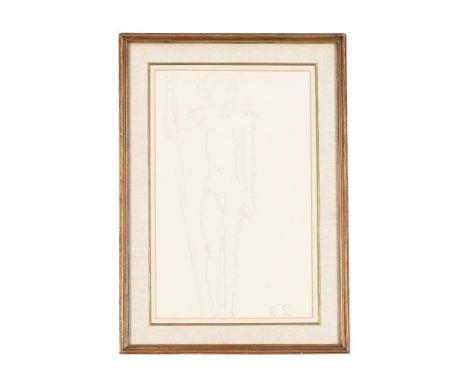λ&nbspRENÉE SINTENIS (GERMAN 1888-1965) STANDING NUDE WITH STAFF  Pencil  Signed with initials (lower right) 31.5 x 19.5cm (1
