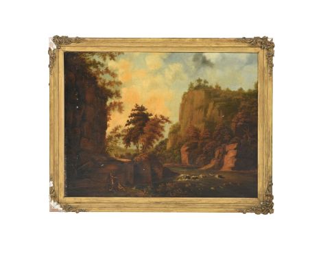 DUTCH SCHOOL (19TH CENTURY) LANDSCAPE WITH TRAVELLERS Oil on canvas  63 x 84.5cm (24¾ x 33¼ in.)  Please note measurements do