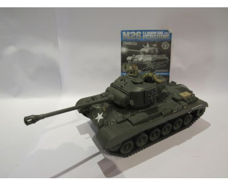 A Tamiya 1:16 scale kit built radio controlled M26 Pershing U.S. Medium Tank (T26E3), no controller 