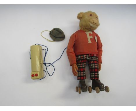 An Alps, Japan, battery operated Frankie the Roller Skating Monkey, unboxed 