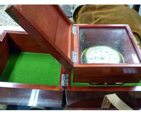 A RUSSIAN SHIP'S CHRONOMETER No. 18155 COMPLETE WITH DECK BOX