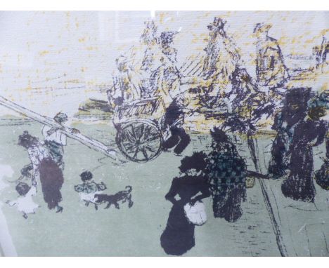 PIERRE BONNARD (1867-1947) COIN DE RUE  COLOUR LITHOGRAPH.   28 x 35cms.