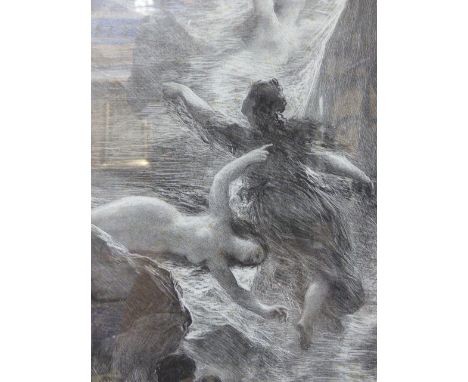 AFTER HENRI FANTIN LATOUR (1836-1904) SCENE PREMIERE DE RHEINGOLD LITHOGRAPH.   50 x 33cms.