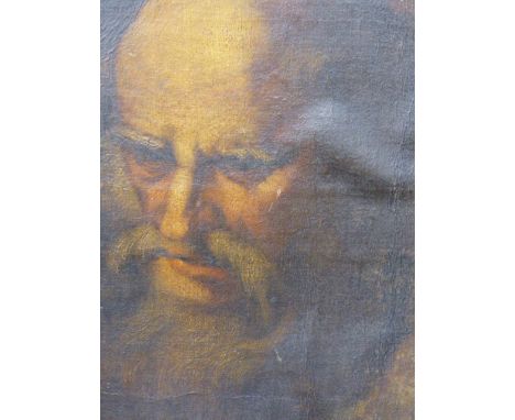AN OLD MASTER PORTRAIT OF A BEARDED MAN, OIL ON CANVAS.   42 x 37cms.