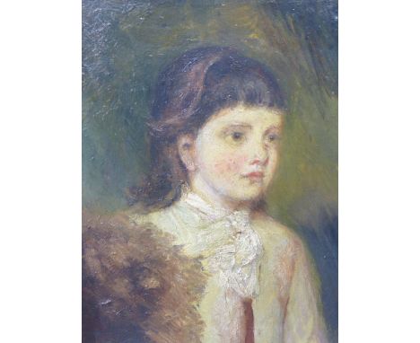 LATE 19th.C.ENGLISH SCHOOL. PORTRAIT OF A GIRL, OIL ON CANVAS.   50 x 40cms.
