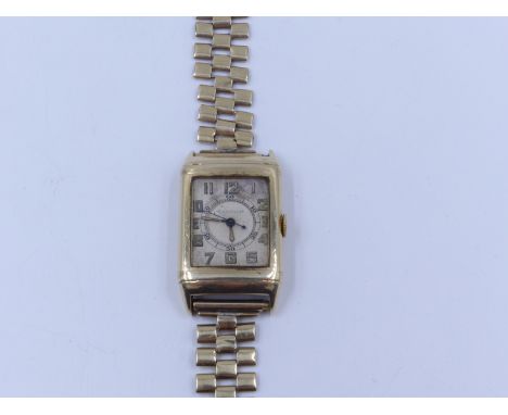 JAEGER LECOULTRE REVERSO WATCH IN 9ct GOLD. CASE HALLMARKED BIRMINGHAM 1938,MAKERS MARK FOR CASE ONLY AARON LUFKIN DENNISON. 