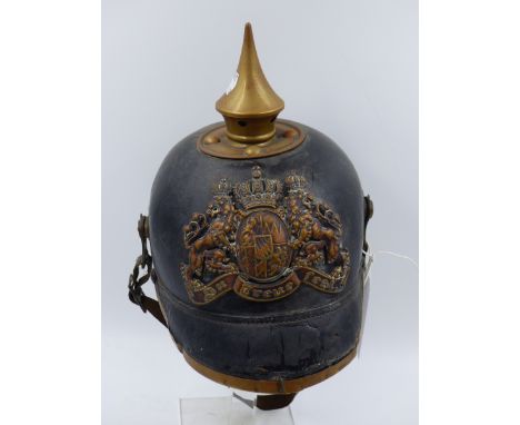 A GERMAN PICKLEHAUB MILITARY HELMET.