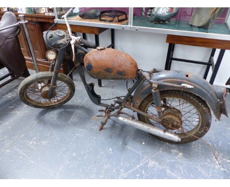 A JAMES CAPTAIN 198cc VILLIERS ENGINED MOTORCYCLE (MODEL K7?) DISMANTLED BUT PRINCIPALLY COMPLETE - REQUIRING FULL RESTORATIO