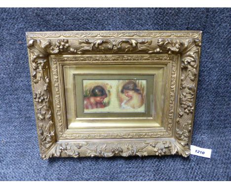FRENCH SCHOOL. TWO PORTRAIT STUDIES, OIL ON BOARD.    8.5 x 16.5cms