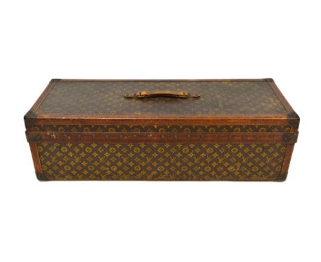 A Louis Vuitton monogram trunk, no.209113, specially made for the Encyclopaedia Britannica, leather bound, the lift off top w