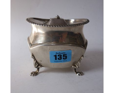 A late Victorian silver tea caddy, Birmingham 1900, in Regency style, 6ozs.