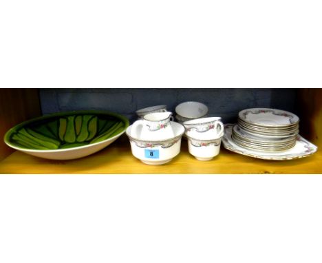 A Shelley twenty one piece tea service, and a Poole pottery bowl, (22).