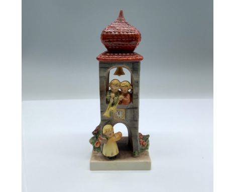 Hand painted figure of a tower with angels. Goebel backstamp on the bottom. Dimensions: 3"L x 2.75"W x 7"HManufacturer: Goebe