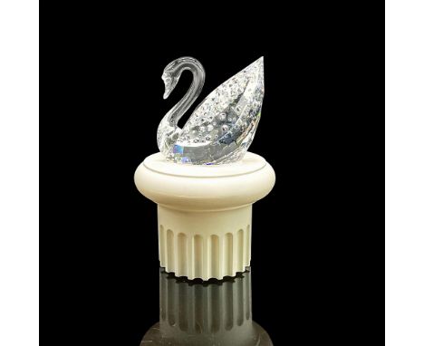 Striking crystal figure of a the iconic swan with raised crystal accents, celebrating Swarovski's 100 year anniversary. Swaro