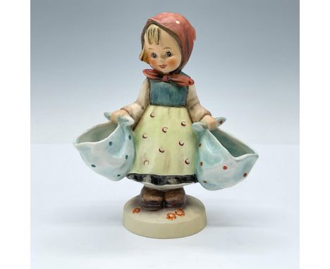 Hand-painted porcelain figurine depicting a young girl carrying open sacks suitable for holding small flowers. Goebel TMK3. I