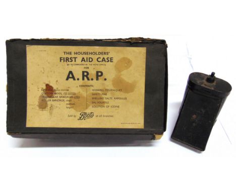 SECOND WORLD WAR - A HOME FRONT A.R.P. FIRST AID CASE BY BOOTS  with much of its original contents including wound and burn d