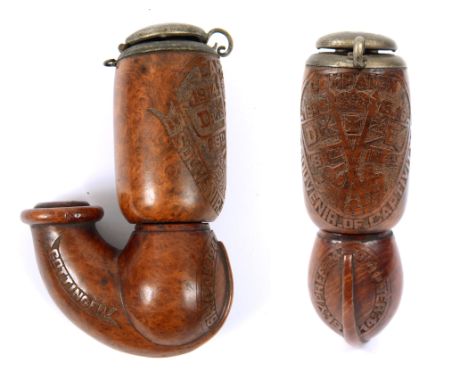 GREAT WAR - A LARGE FINELY CARVED NAMED PRISONER OF WAR '99TH INFANTRY' COMMEMORATIVE PIPE BOWL 'A. KIMBER - GOTTIGEN'  decor