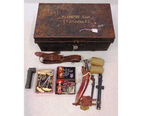 SECOND WORLD WAR - CAPTAIN D.R. JOHNSTON, ROYAL ENGINEERS &amp; SPECIAL AIR SERVICE - A TIN TRUNK containing personal items, 