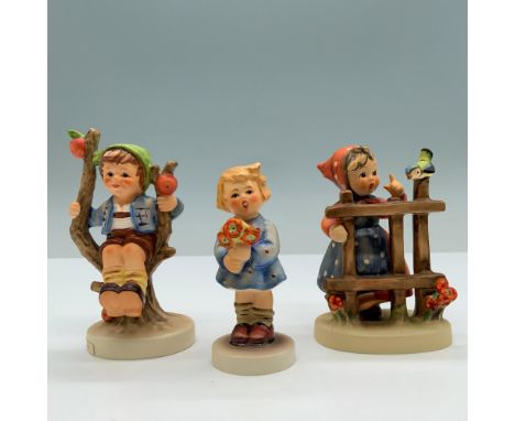 Hand painted porcelain with matte finish features charming children in nature setting. Apple Tree Boy (142 3/0), Signs of Spr