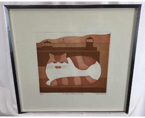 Martin Leman (b.1934) two prints - 'A Summer evening in St Ives', signed, AP 3/8, dated '83, in glazed frame (55cm x 52cm ove