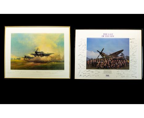 Aeronautic Interest Limited Edition Artist Signed Framed Print 'Hurricanes From Kenley' By Michael Turner No.99/850 Published