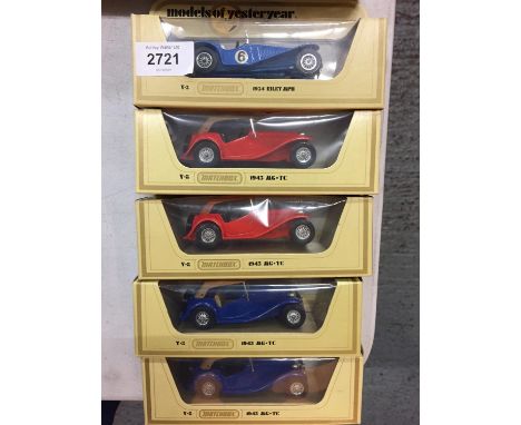 FIVE BOXED MATCHBOX MODELS OF YESTERYEAR MODEL VEHICLES 