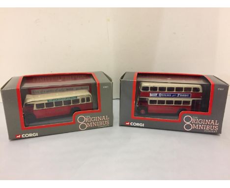 TWO BOXED CORGI THE ORIGINAL OMNIBUS COMPANY LIMITED EDITION MODEL BUSES 