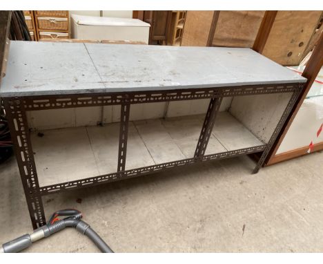 A GARAGE/SHED WORK BENCH WITH LOWER SHELF 