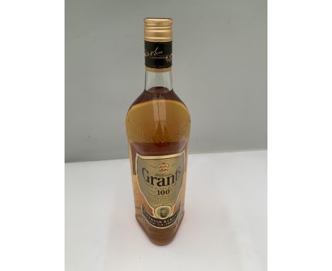 A 1 LITRE BOTTLE OF GRANTS FINEST SCOTCH WHISKY SUPERIOR STRENGTH 100% US PROOF 