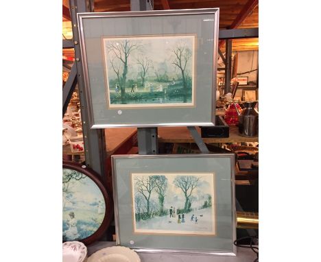 TWO FRAMED SIGNED HELEN BRADLEY PRINTS 