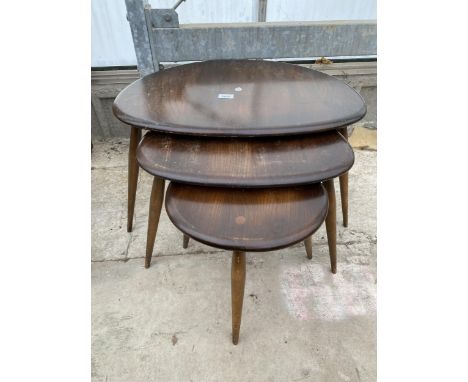 A NEST OF THREE ERCOL PEBBLE TABLES 