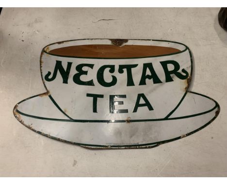 AN ENAMEL NECTAR TEA SIGN 54CM X 32CM 
