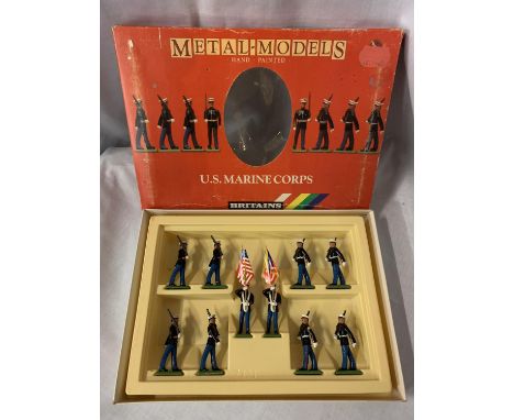A BOXED BRITIANS US ARMY MARINE CORPS TEN PIECE MODEL SOLDIER SET NUMBER 7303 