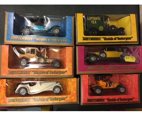 SIX BOXED MATCHBOX MODELS OF YESTERYEAR MODEL VEHICLES 