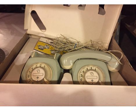 TWO VINTAGE STYLE CHILDREN'S TELEPHONES 