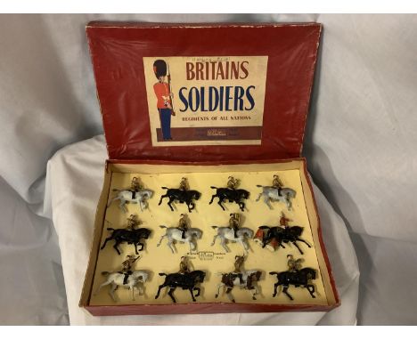 A BOXED BRITIANS REGIMENTS OF ALL NATIONS, BAND OF THE LIFEGUARDS TWELVE PIECE HORSE MOUNTED MODEL SOLDIER SET - NUMBER 101 (