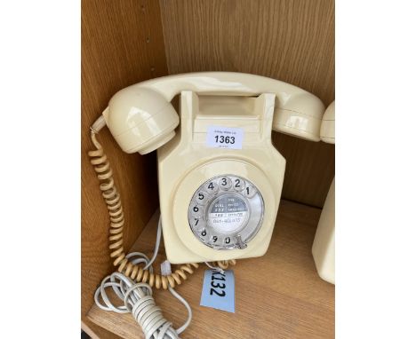 A RETRO CREAM ROTARY DIAL WALL MOUNTED TELEPHONE 
