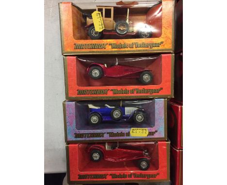 FOUR BOXED MATCHBOX MODELS OF YESTERYEAR MODEL VEHICLES 