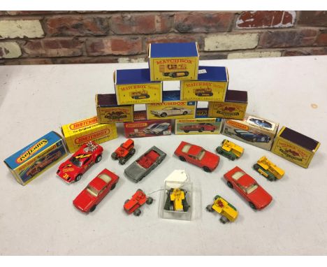 TWELVE BOXED AND NINE UNBOXED MATCHBOX VEHICLES - ALL MODEL NUMBER 8 OF VARIOUS ERAS AND COLOURS - INCLUDING FORD MUSTANG, DE