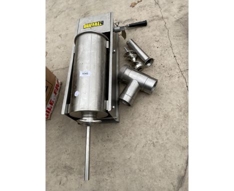 A STAINLESS STEEL BUFFALO MEAT GRINDER 